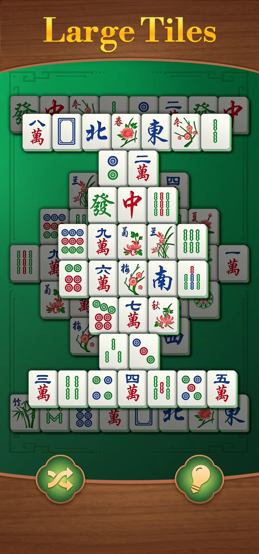 Ruyi Mahjong: large ivory mahjong tiles arranged in a layered layout